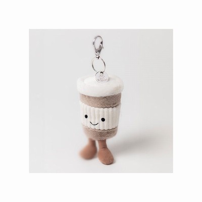 Jellycat Coffee-To-Go Bag Charm New Zealand | UAQZG1074